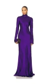 Alejandra Alonso Rojas Maxi Cowl Back Dress In Purple