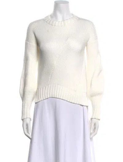 Pre-owned Alejandra Alonso Rojas Mock Neck Sweater In White