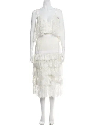 Pre-owned Alejandra Alonso Rojas Nylon Midi Length Dress In Neutral