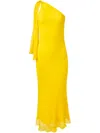 Alejandra Alonso Rojas One-shoulder Silk Dress In Yellow