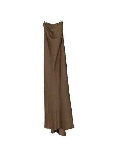 Alejandra Alonso Rojas Open Back Bustier Maxi Dress In Brown