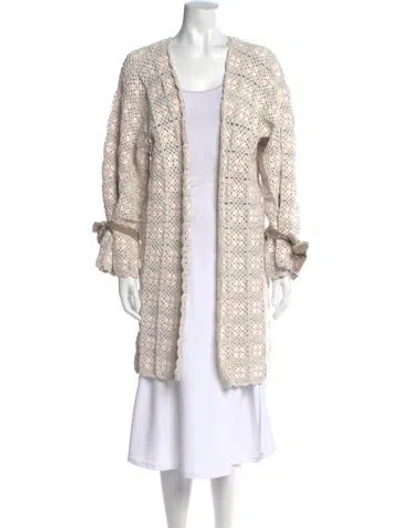 Pre-owned Alejandra Alonso Rojas Open Front Sweater In Neutral