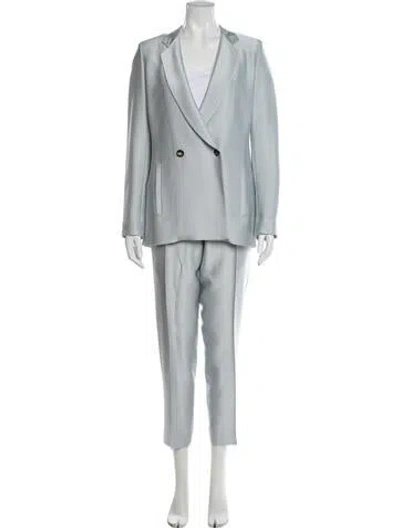 Pre-owned Alejandra Alonso Rojas Pleated Accents Pantsuit In Blue
