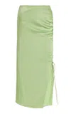 Alejandra Alonso Rojas Women's Silk Ruched Skirt In Green