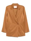 Alejandra Alonso Rojas Satin Blazer In Brown