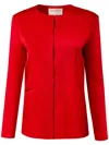 Alejandra Alonso Rojas Satin Fitted Jacket In Red