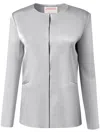 Alejandra Alonso Rojas Satin Fitted Jacket In Silver