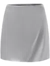 Alejandra Alonso Rojas Satin Mini Skirt In Silver