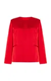 Alejandra Alonso Rojas Satin Shacket In Red