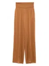 Alejandra Alonso Rojas Satin Straight-leg Trousers In Brown