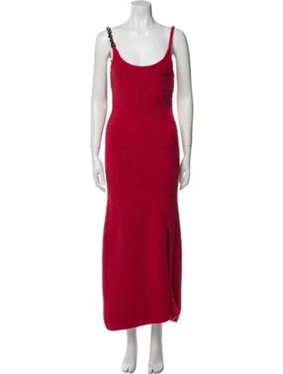 Pre-owned Alejandra Alonso Rojas Scoop Neck Long Dress In Pink