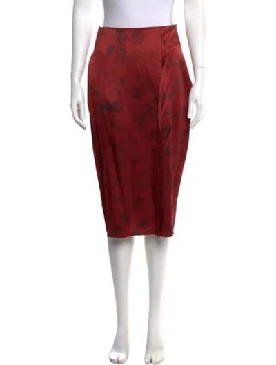 Pre-owned Alejandra Alonso Rojas Silk Knee-length Skirt W/ Tags In Red