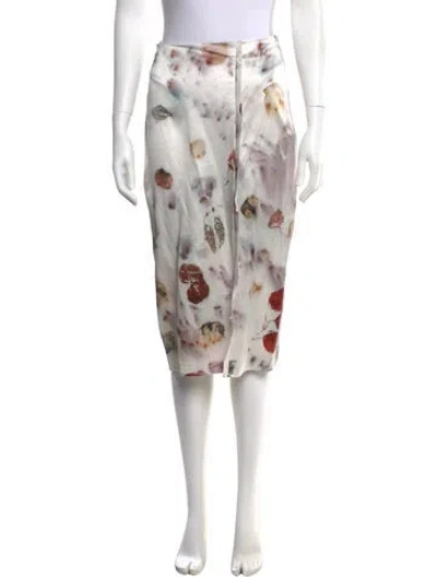 Pre-owned Alejandra Alonso Rojas Silk Knee-length Skirt In White