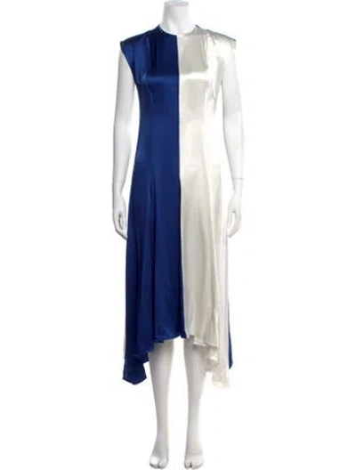 Pre-owned Alejandra Alonso Rojas Silk Long Dress In Blue