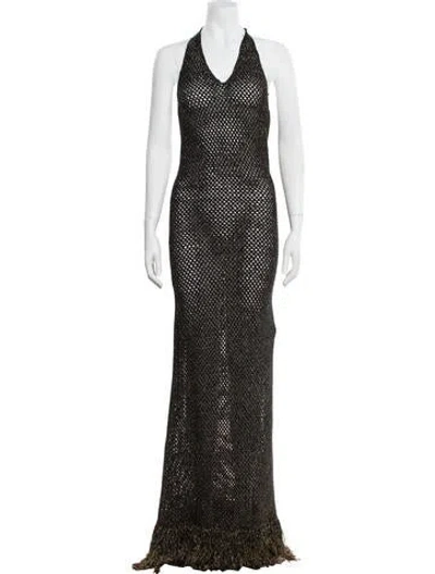 Pre-owned Alejandra Alonso Rojas Silk Long Dress In Multi