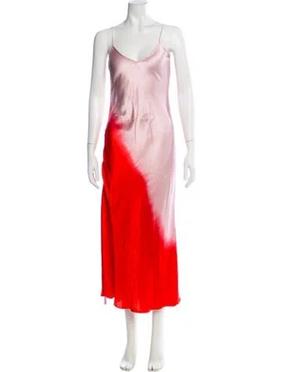 Pre-owned Alejandra Alonso Rojas Silk Long Dress In Multi