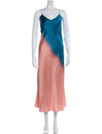 Pre-owned Alejandra Alonso Rojas Silk Long Dress In Multi