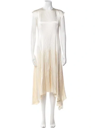 Pre-owned Alejandra Alonso Rojas Silk Long Dress In Neutral