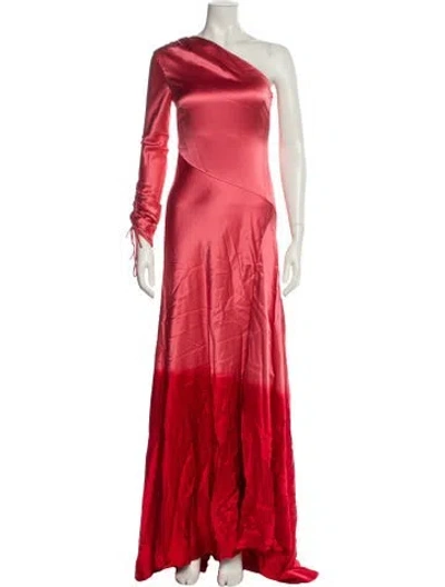 Pre-owned Alejandra Alonso Rojas Silk Long Dress In Pink