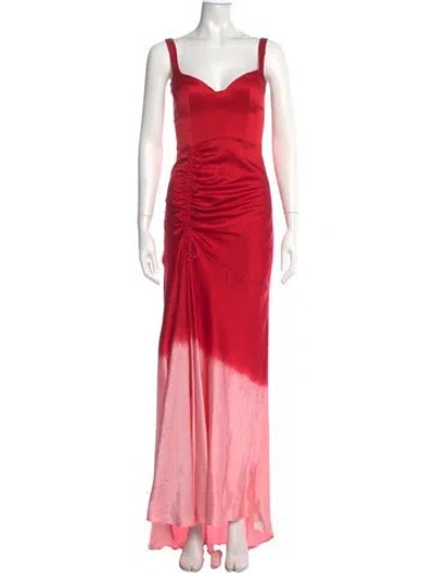 Pre-owned Alejandra Alonso Rojas Silk Long Dress In Red