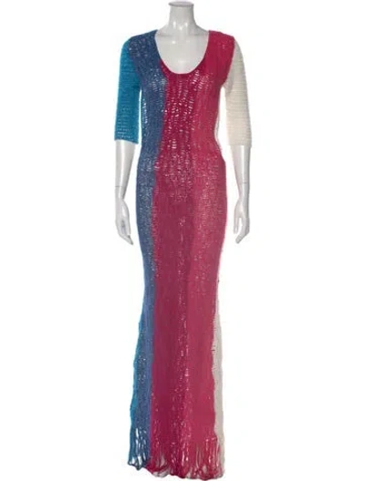 Pre-owned Alejandra Alonso Rojas Silk Long Dress W/ Tags In Pink