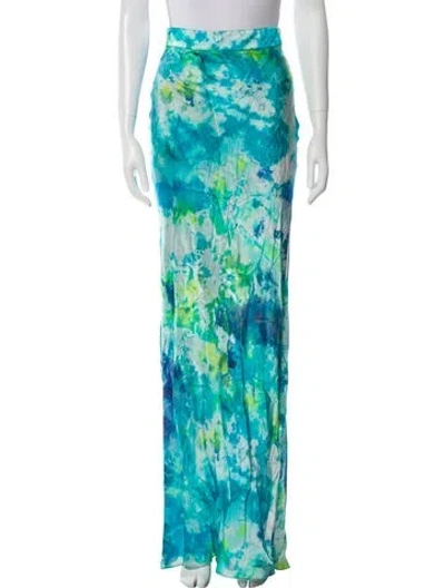 Pre-owned Alejandra Alonso Rojas Silk Long Skirt In Blue
