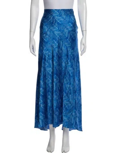 Pre-owned Alejandra Alonso Rojas Silk Long Skirt In Blue