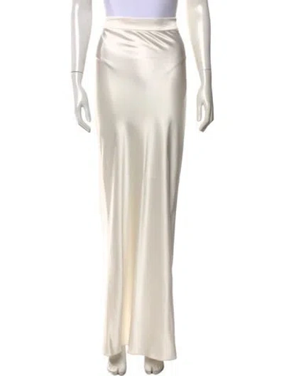 Pre-owned Alejandra Alonso Rojas Silk Long Skirt In Neutrals