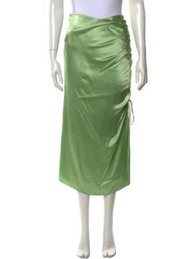 Pre-owned Alejandra Alonso Rojas Silk Long Skirt W/ Tags In Green