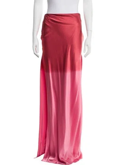 Pre-owned Alejandra Alonso Rojas Silk Long Skirt W/ Tags In Pink