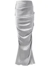 Alejandra Alonso Rojas Silk Maxi Skirt In Silver
