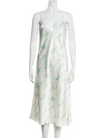 Pre-owned Alejandra Alonso Rojas Silk Midi Length Dress In Multi