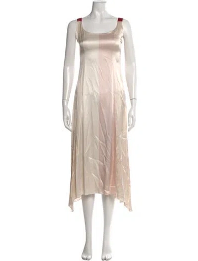 Pre-owned Alejandra Alonso Rojas Silk Midi Length Dress In Neutral