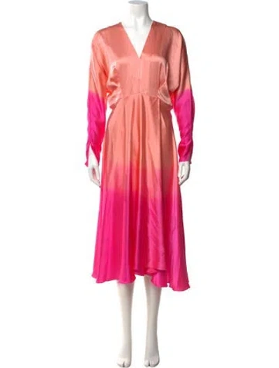 Pre-owned Alejandra Alonso Rojas Silk Midi Length Dress In Pink