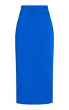 Alejandra Alonso Rojas Silk Midi Pencil Skirt In Blue