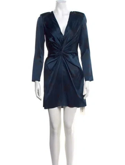 Pre-owned Alejandra Alonso Rojas Silk Mini Dress In Blue