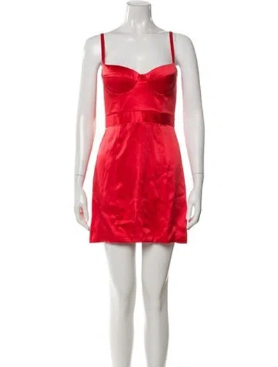Pre-owned Alejandra Alonso Rojas Silk Mini Dress In Red