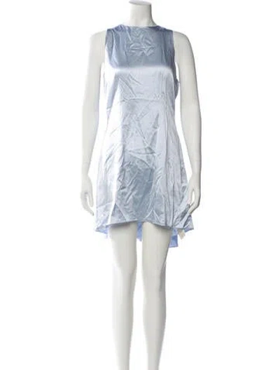 Pre-owned Alejandra Alonso Rojas Silk Mini Dress W/ Tags In Blue