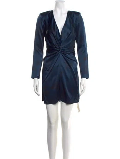 Pre-owned Alejandra Alonso Rojas Silk Mini Dress W/ Tags In Blue