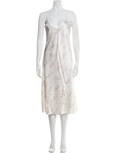 Pre-owned Alejandra Alonso Rojas Silk Printed Nightgown In Neutral