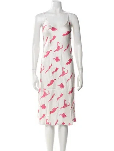 Pre-owned Alejandra Alonso Rojas Silk Printed Nightgown In Pink