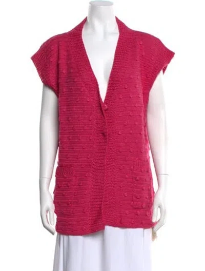 Pre-owned Alejandra Alonso Rojas Silk V-neck Sweater In Pink