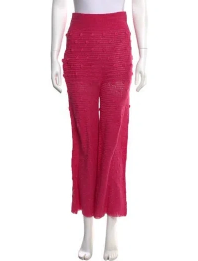 Pre-owned Alejandra Alonso Rojas Silk Wide Leg Pants In Pink