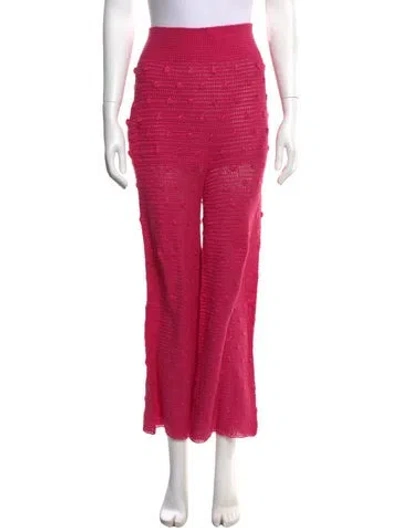 Pre-owned Alejandra Alonso Rojas Silk Wide Leg Pants In Pink