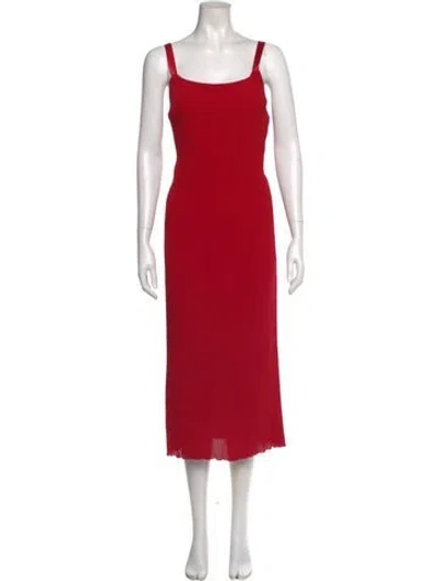 Pre-owned Alejandra Alonso Rojas Square Neckline Long Dress In Pink