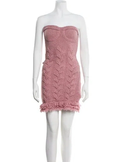 Pre-owned Alejandra Alonso Rojas Strapless Mini Dress In Pink