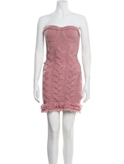 Pre-owned Alejandra Alonso Rojas Strapless Mini Dress W/ Tags In Pink
