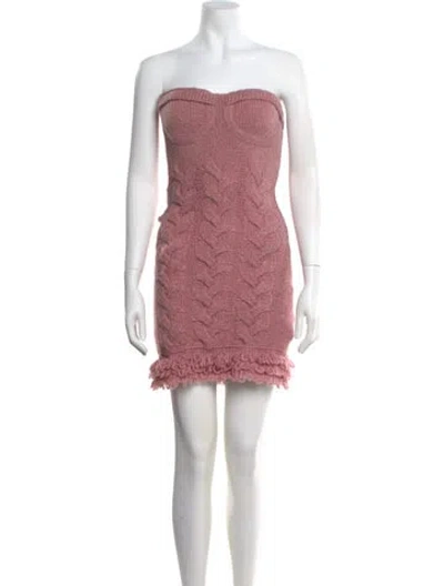Pre-owned Alejandra Alonso Rojas Strapless Mini Dress W/ Tags In Pink