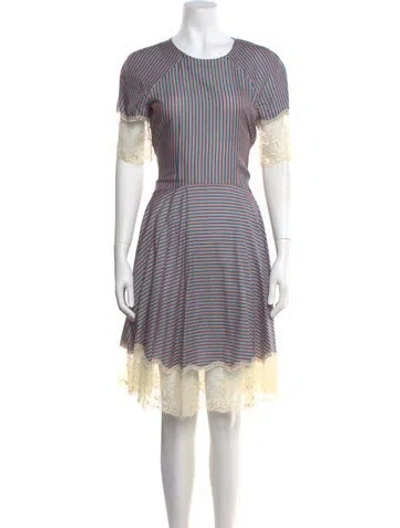 Pre-owned Alejandra Alonso Rojas Striped Mini Dress W/ Tags In Blue