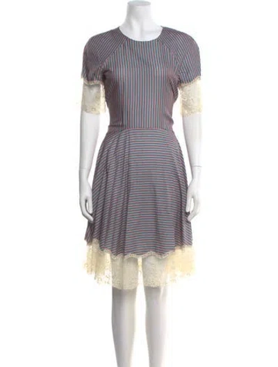 Pre-owned Alejandra Alonso Rojas Striped Mini Dress W/ Tags In Blue